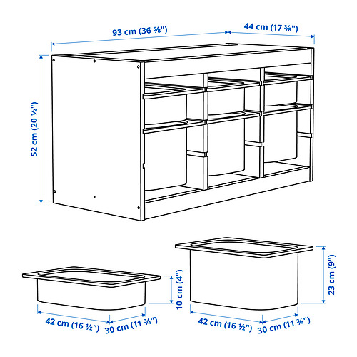 TROFAST Measurement Illustration