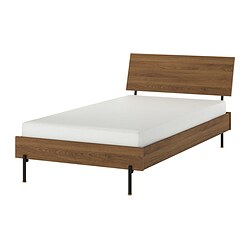 RÅDMANSÖ - Bed frame, brown walnut effect/Luröy, 120x200 cm