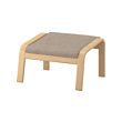 POÄNG - Footstool, birch veneer/Hillared beige