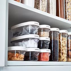 IKEA 365+ - Stoples makanan kering + penutup, transparan/putih, 0.3 l