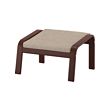 POÄNG - Footstool, brown/Hillared beige