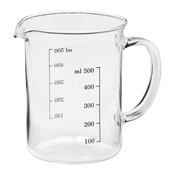 VARDAGEN - Cangkir ukur, kaca, 0.5 l