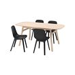 ODGER/VOXLÖV - Table and 4 chairs, bamboo/anthracite, 180x90 cm