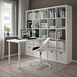 LAGKAPTEN/KALLAX - Desk combination, white, 182x159x182 cm