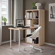 KALLAX/LINNMON - Desk combination, white/white stained oak effect, 77x139x147 cm