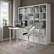 KALLAX/LINNMON - Desk combination, white, 182x139x182 cm