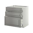 METOD - Base cb 3 frnts/2 low/1 md/1 hi drw, white Maximera/Bodbyn grey, 80x60x80 cm