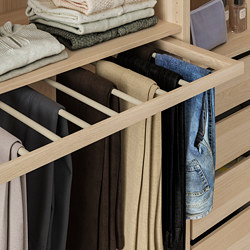 KOMPLEMENT - Pull-out trouser hanger, white stained oak effect, 100x58 cm