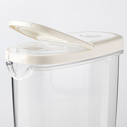 IKEA 365+ - Dry food jar with lid, transparent/white, 1.3 l