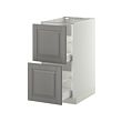 METOD - Base cb 2 fronts/2 high drawers, white Maximera/Bodbyn grey, 40x60x80 cm
