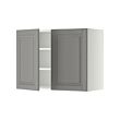 METOD - Wall cabinet with shelves/2 doors, white/Bodbyn grey, 80x37x60 cm