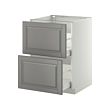 METOD - Base cb 2 fronts/2 high drawers, white Maximera/Bodbyn grey, 60x60x80 cm
