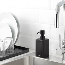 RINNIG - Dispenser sabun & pembersih tangan, abu-abu, 450 ml