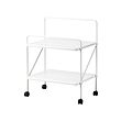 JÄRLÅSA - Side table on castors, white, 65x45 cm