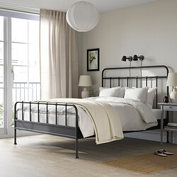 STJÄRNÖ - Bed frame, anthracite/Luröy, 160x200 cm