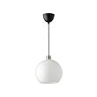 JÄRPLIDEN - Pendant lamp, white glass/nickel-plated, 30 cm