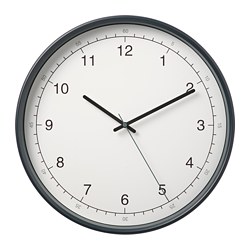 TAGGAD - Jam dinding, putih/abu-abu, 38 cm