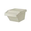 SORTERA - Sorting bin with lid, beige, 37 l