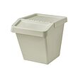SORTERA - Sorting bin with lid, beige, 60 l