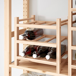 HUTTEN - 9-bottle wine rack, solid wood