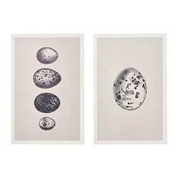 BJÖRNAMO - Art print on hollow wood, eggs, 20x30 cm
