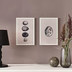 BJÖRNAMO - Art print on hollow wood, eggs, 20x30 cm