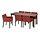 MÅRENÄS/STRANDTORP - table and 6 armchairs, brown black/Gunnared red-brown, 150/205/260 cm | IKEA Indonesia - PE904118_S1