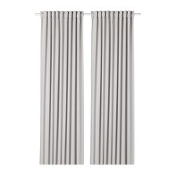 MAJGULL - Room darkening curtains, 1 pair, light grey, 145x250 cm