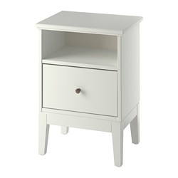 IDANÄS - Bedside table, white, 47x40 cm