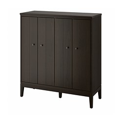 IDANÄS - Cabinet with bi-folding doors, dark brown stained, 121x135 cm