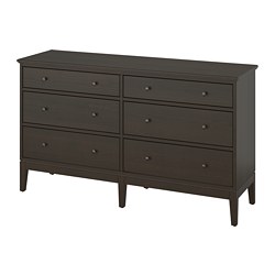 IDANÄS - Chest of 6 drawers, dark brown stained, 162x95 cm