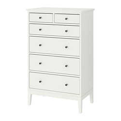 IDANÄS - Chest of 6 drawers, white, 84x135 cm
