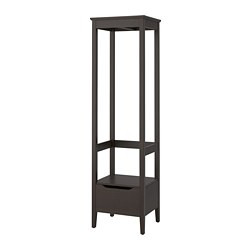 IDANÄS - Open wardrobe, dark brown stained, 59x211 cm