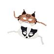 SKOGSDUVA - Mask, set of 2, badger/lynx multicolour