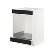 METOD/MAXIMERA - Base cab for hob+oven w drawer, white/Lerhyttan black stained, 60x60x80 cm