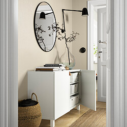 BESTÅ - Storage combination with doors, white/Lappviken/Stubbarp white, 120x42x74 cm