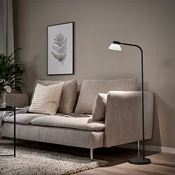 SAMBORD - Lampu lantai/baca, hitam/putih