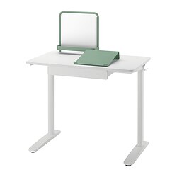 RELATERA - Desk combination, white/light grey-green, 90x60 cm