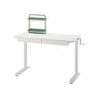 RELATERA - Desk combination sit/stand, white/light grey-green, 117x60 cm