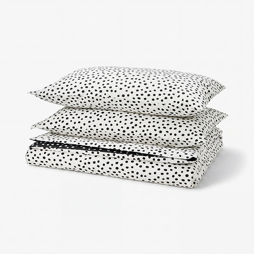 BJÖRKGRÅMAL duvet cover and 2 pillowcases