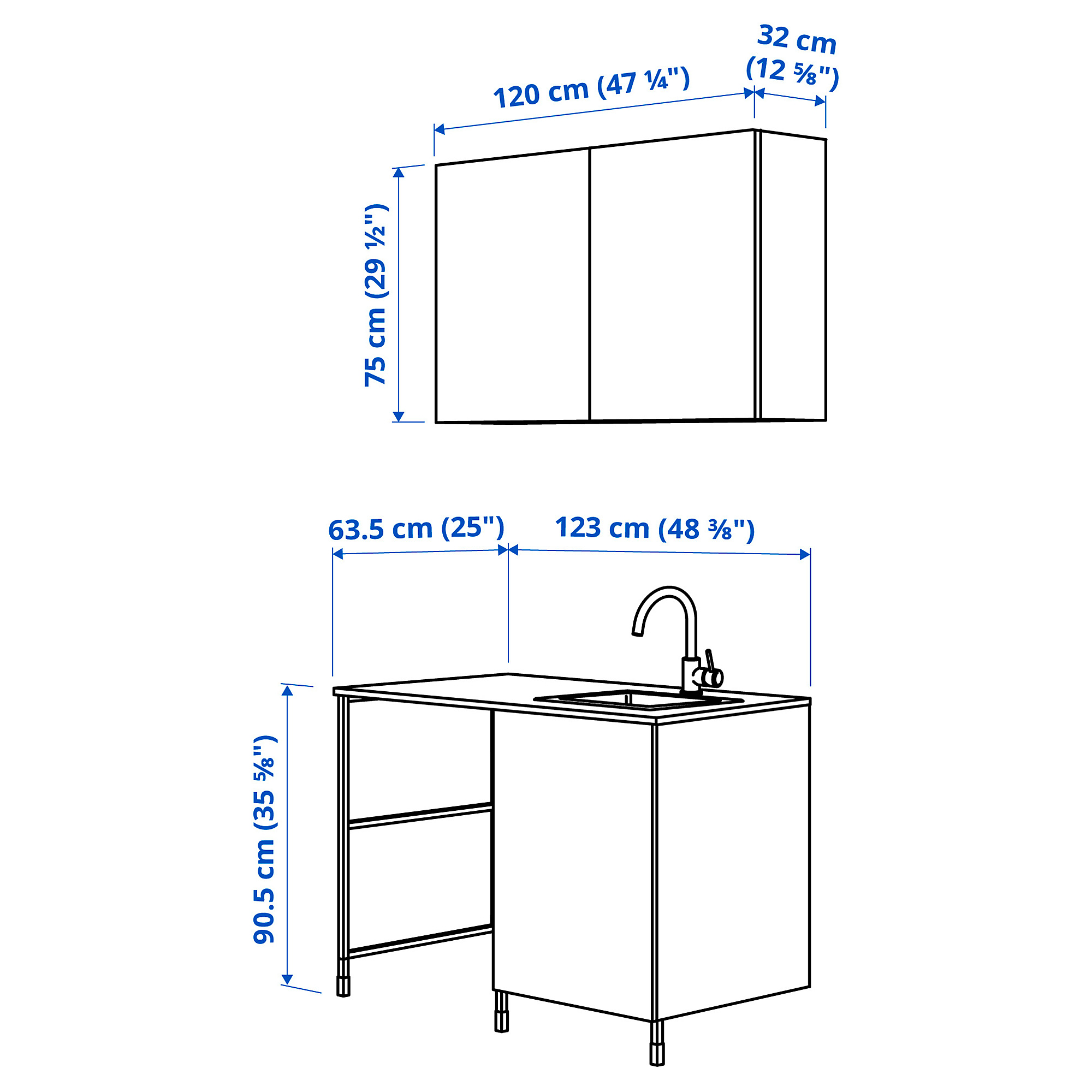 GODMORGON Sink cabinet with 1 drawer, Gillburen dark gray, 235