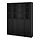BILLY/OXBERG - bookcase comb w panel/glass doors, black oak effect, 160x202 cm | IKEA Indonesia - PE865760_S1