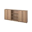 BILLY/OXBERG - Bookcase combination with doors, oak effect, 240x30x106 cm