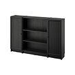 BILLY/OXBERG - Kombinasi rak buku dengan pintu, hitam efek kayu oak, 160x106 cm