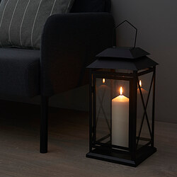 FENOMEN - Unscented pillar candle, natural, 19 cm