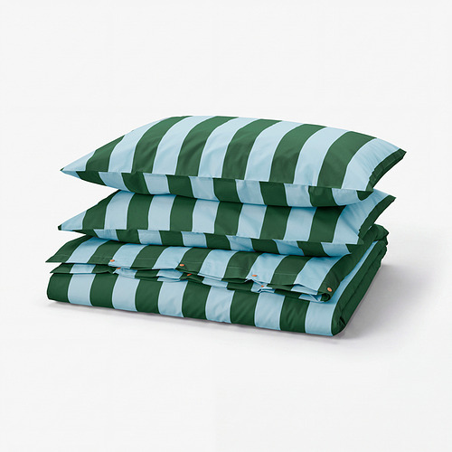 SLÅNHÖSTMAL duvet cover and 2 pillowcases