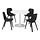 DOCKSTA/ODGER - meja dan 4 kursi, putih putih/antrasit, 103 cm | IKEA Indonesia - PE865825_S1
