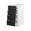METOD - Base cb 4 frnts/2 low/3 md drwrs, white Maximera/Lerhyttan black stained, 40x60x80 cm