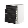 METOD - Base cb 4 frnts/2 low/3 md drwrs, white Maximera/Lerhyttan black stained, 60x60x80 cm