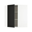 METOD - Kabinet dinding sudut dengan rak, putih/Lerhyttan diwarnai hitam, 68x37x80 cm